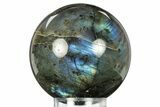 Flashy, Polished Labradorite Sphere - Brilliant Blues! #277260-1